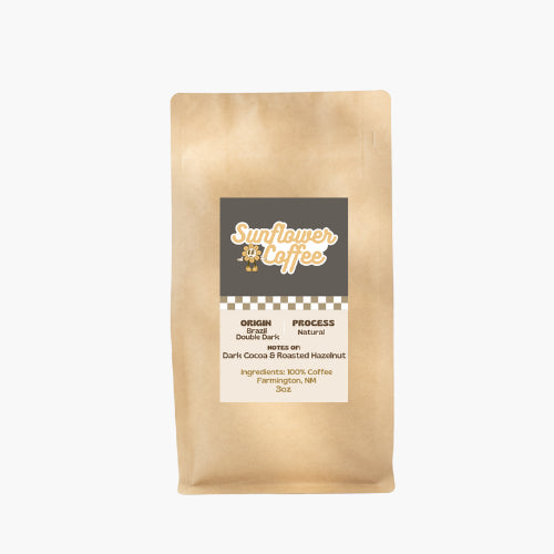 Sunflower Coffee bag on a white background